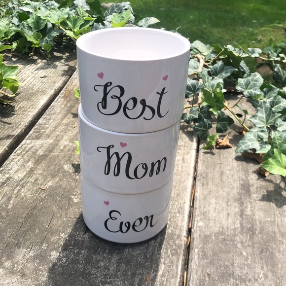 Ceramic plant pots potting herb garden best mom ever 3 pack - Picture 2 of 4